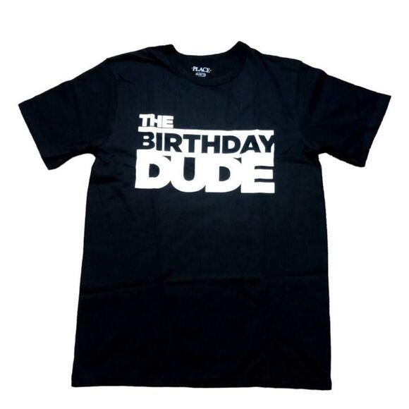 Place The Birthday Dude Boys Black Short Sleeve Shirt XL -E - Picture 1 of 3